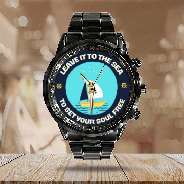 Discover Cool Sailing ocean Calendar Steel Band Watch