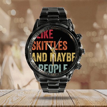 Discover I Like Skittles and Maybe 3 People Gift Calendar Steel Band Watch