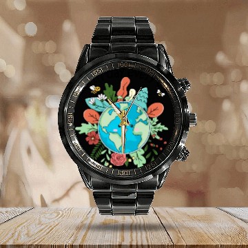 Discover Earth Day Every Day Save The Planet Nature Lovers Calendar Steel Band Watch