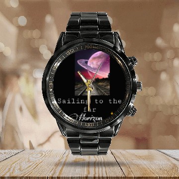 Discover Sailing to the far Horizon  Calendar Steel Band Watch