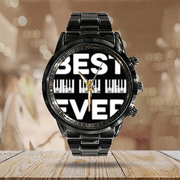 Discover Best Dad Ever a Piano Dad Calendar Steel Band Watch