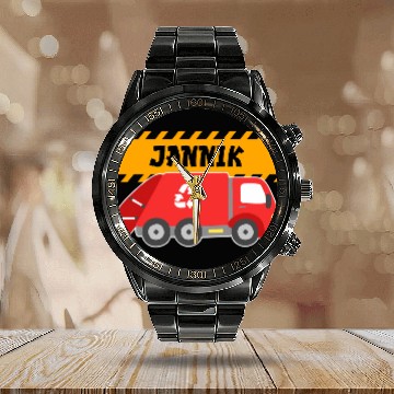Discover Jannik Trash Truck For Collector Ecologist Calendar Steel Band Watch