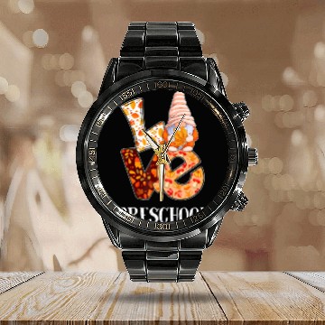 Discover Preschool Love Autumn Fall Gnome For Teachers And Calendar Steel Band Watch