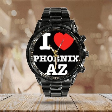 Discover I Heart Phoenix Arizonna Love Calendar Steel Band Watch