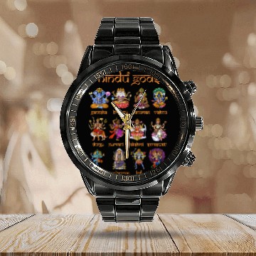 Discover Hindu Gods Shiva Ganesha Hanu Hinduism Goddess Calendar Steel Band Watch