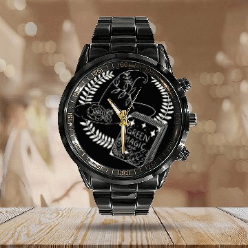 Discover Green Magic Plants Calendar Steel Band Watch