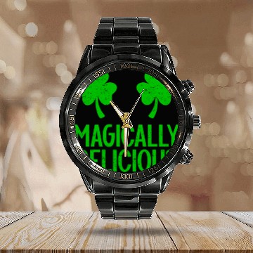 Discover Magically Delicious Wos Boobs Naughty St Patric Calendar Steel Band Watch