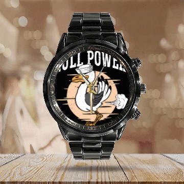 Discover Gull Power Whirer Bird Seabird Seagull Calendar Steel Band Watch