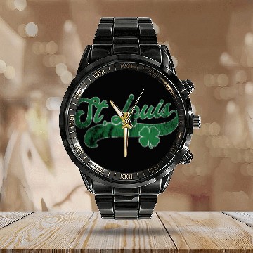 Discover St Louis Shamrock St Patrick'S Day Saint Paddy'S Calendar Steel Band Watch