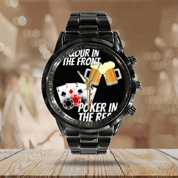 Discover Liquor In The Front Poker In The Rear Calendar Steel Band Watch