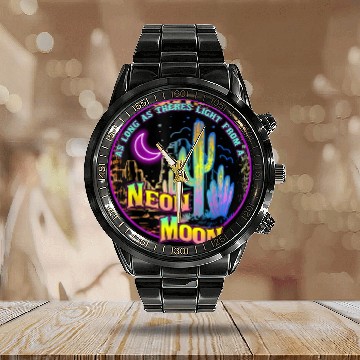 Discover As Long As Theres Light From A Neon Moon Country Calendar Steel Band Watch