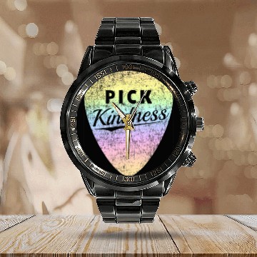 Discover Pastel Rainbow Guitar Pick Pun Anti-Bullying Pick Calendar Steel Band Watch