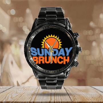 Discover Sunday Brunch Calendar Steel Band Watch