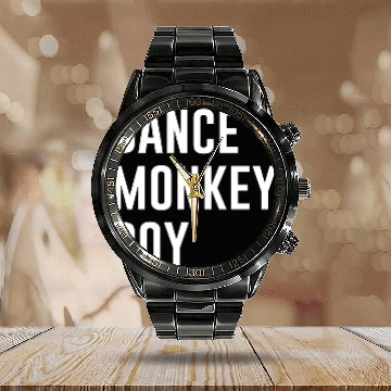 Discover Dance monkey boy Calendar Steel Band Watch