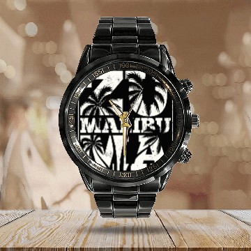 Discover Malibu Us Resorts Designs Calendar Steel Band Watch