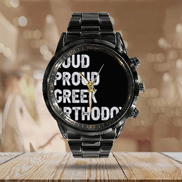 Discover Loud Proud Greek Orthodox Calendar Steel Band Watch