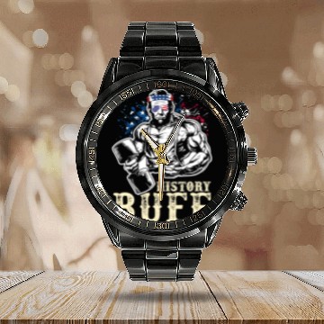 Discover History Buff Independence Day Lincoln Patriot USA Calendar Steel Band Watch