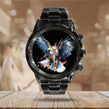 Discover Eagle 4Th July Independent Day Calendar Steel Band Watch