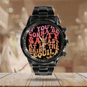Discover Fried Pickle Whore Funny Pickle Lover Food Calendar Steel Band Watch