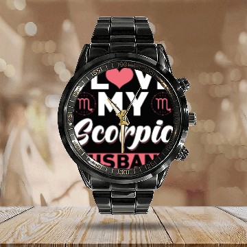 Discover I love my Scorpio Husband Calendar Steel Band Watch