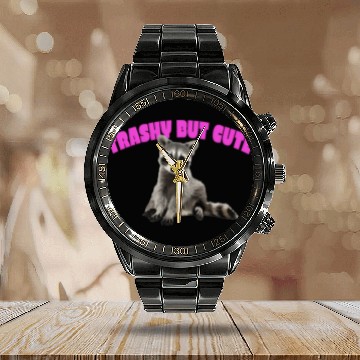 Discover Trashy But Baby Rac Calendar Steel Band Watch
