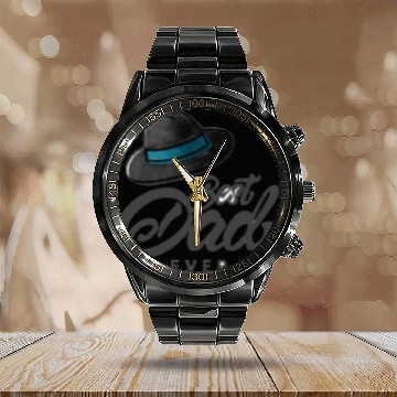 Discover Mens Best Dad Ever Calendar Steel Band Watch Funny Calendar Steel Band Watch for Fathers