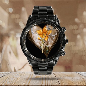 Discover Spring Daffodil Springtime Calendar Steel Band Watch