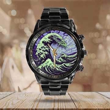 Discover Wave Dragon - Purple/Green Variation Calendar Steel Band Watch