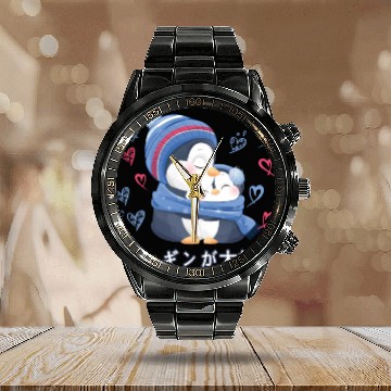 Discover I Love Penguins Love Mom Penguin Calendar Steel Band Watch