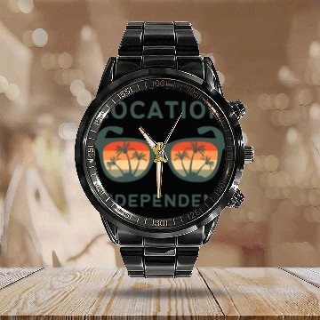 Discover Digital nomad = Location independent Calendar Steel Band Watch