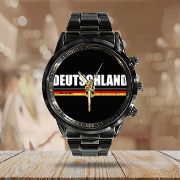 Discover Deutschland Gery Flag Proud Ger Calendar Steel Band Watch