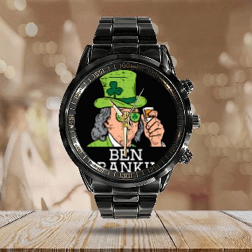 Discover Ben Drankin Saint Paddys St Patric Day Calendar Steel Band Watch