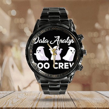 Discover Data Analyst Boo Crew Halloween Ghosts Calendar Steel Band Watch