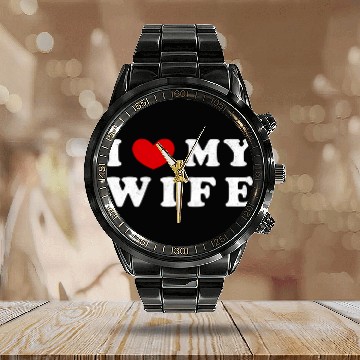 Discover I He My Wife I Love My Wife Calendar Steel Band Watch