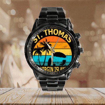 Discover Travel St Thomas Us Virgin Islands Vacation Souven Calendar Steel Band Watch