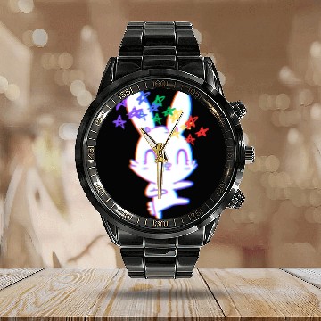 Discover Pride Rainbow Bunny Calendar Steel Band Watch