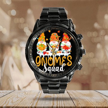 Discover Gnomes Squad Cute Thanksgiving Light Autumn Three Calendar Steel Band Watch
