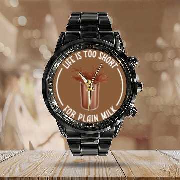 Discover I Love Chocolate Milk Lover Funny Chocolate Milk Calendar Steel Band Watch