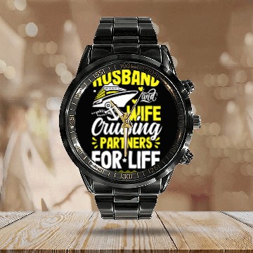 Discover Husband Wife Cruising Partners Life cruise Calendar Steel Band Watch
