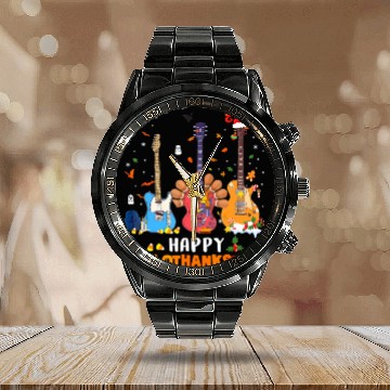 Discover Guitar Happy Hallothanksmas Halloween Calendar Steel Band Watch