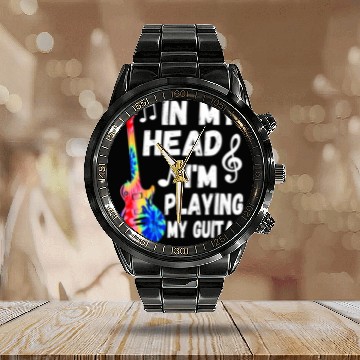 Discover In My Head I'm Playing My Tie Dye Guitar Calendar Steel Band Watch
