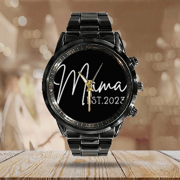Discover Mama Est 2023 Pocket Promoted To Mama Pregnancy An Calendar Steel Band Watch
