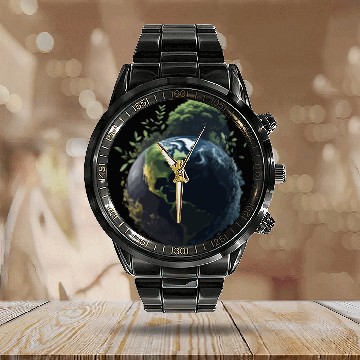 Discover Save Earth Day World Environment Day Inspirational Calendar Steel Band Watch