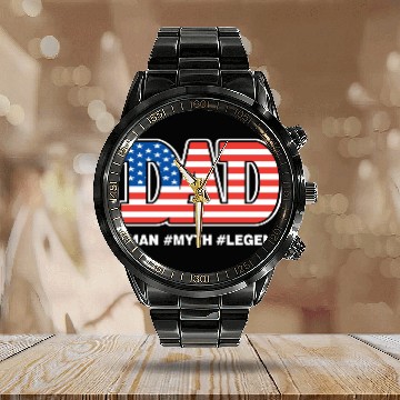Discover American Dad Unisex Calendar Steel Band Watch Father Day