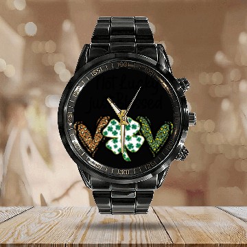 Discover Not Lucky ly Blessed St Patric Day Irish Calendar Steel Band Watch