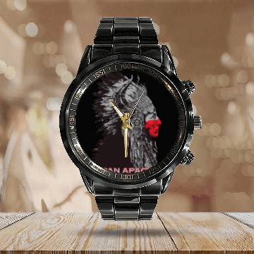 Discover Lipan Apache American Indian Proud Chief Rect Calendar Steel Band Watch