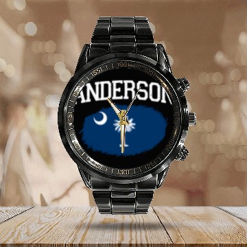 Discover Anderson Sc South Carolina Flag Usa Sports Calendar Steel Band Watch
