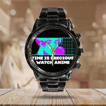 Discover Time Is Precious Watch Anime Kawaii Japanese Cute Calendar Steel Band Watch
