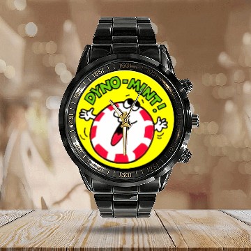Discover Vintage Scratch And Sniff Sticker Peppermint Dyno- Calendar Steel Band Watch