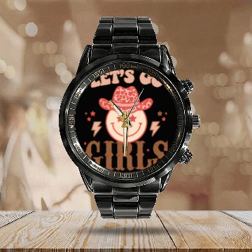 Discover Let'S Go Cowgirl Boot Cory Western Southern Calendar Steel Band Watch